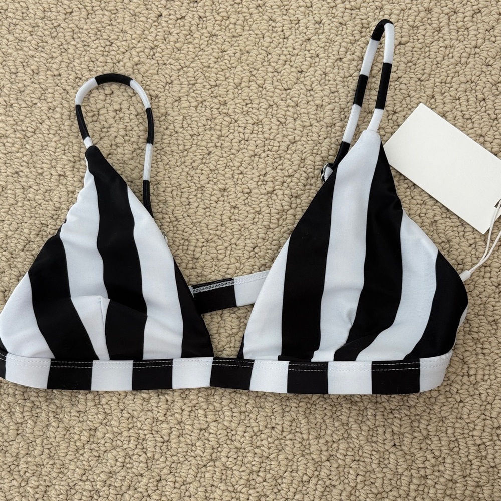 Mikoh Monochrome Striped Bikini Top - Small - NWT